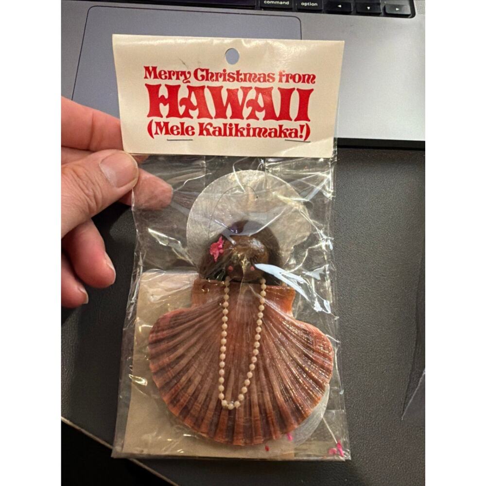 Vtg 1984 Island Da Kine Hawaii Christmas Ornament Seashell Macadamia Angel - Picture 6 of 6